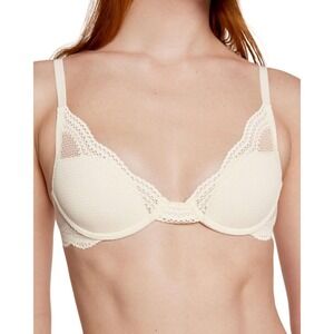 Pepper Bra Womens 38B Signature Mesh All You Bra Cream Ivory Lace Underwire Nude